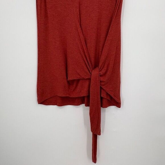 Anthropologie Vanessa Virginia Dayla Tie-Front Tunic Size XS Orange Red Rust - Picture 5 of 10